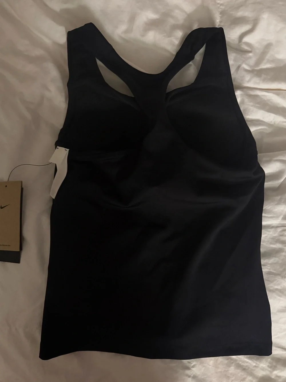 NWT Nike Black Racerback Tank with White Swoosh